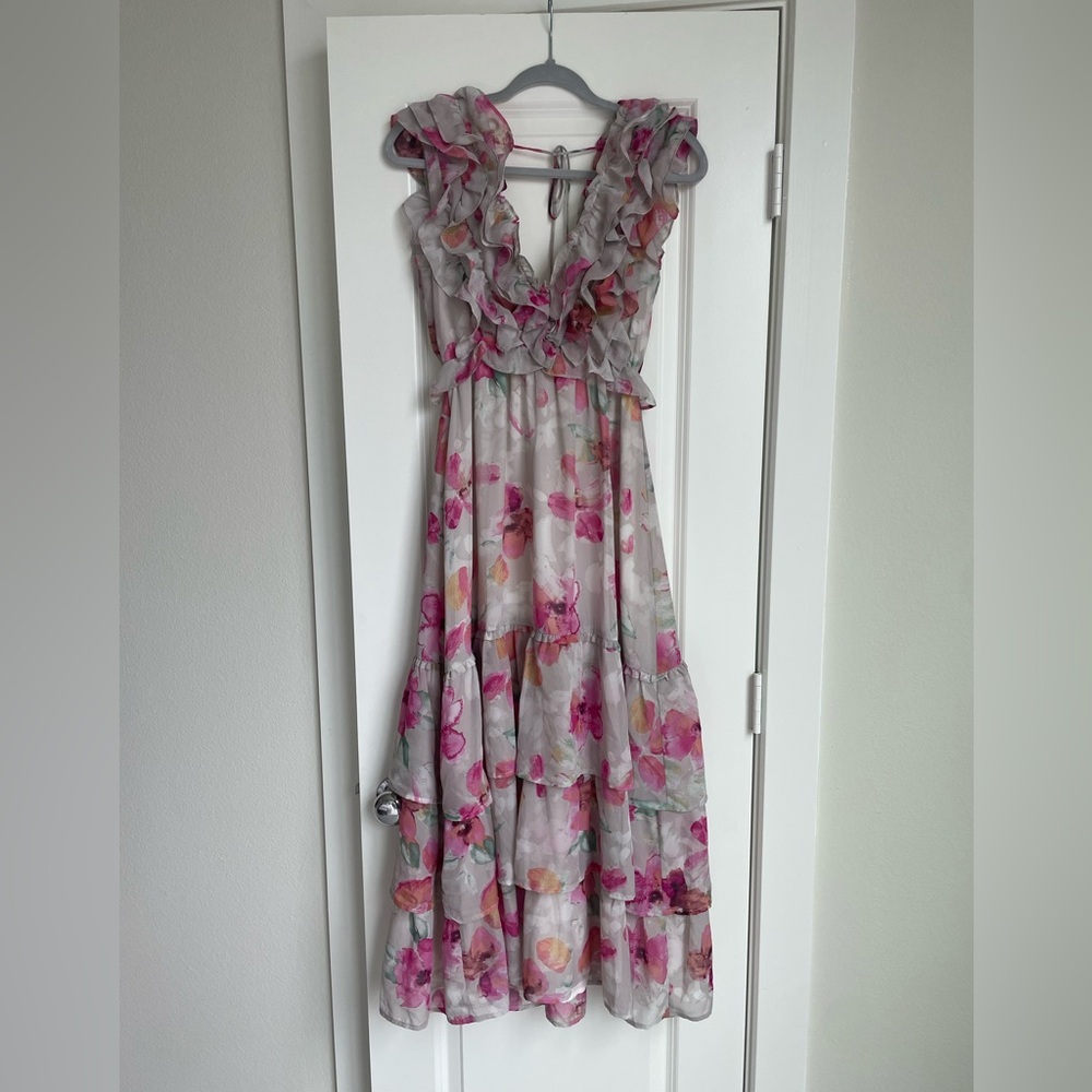 Vestique ruffle floral maxi dress